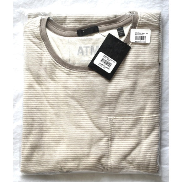 ATM ANTHONY THOMAS MILILLO STRIPE DOUBLE FACE COTTON JERSEY TEE. SIZE XL - Picture 7 of 9